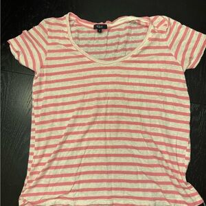 Rails Pink and White Striped T-Shirt